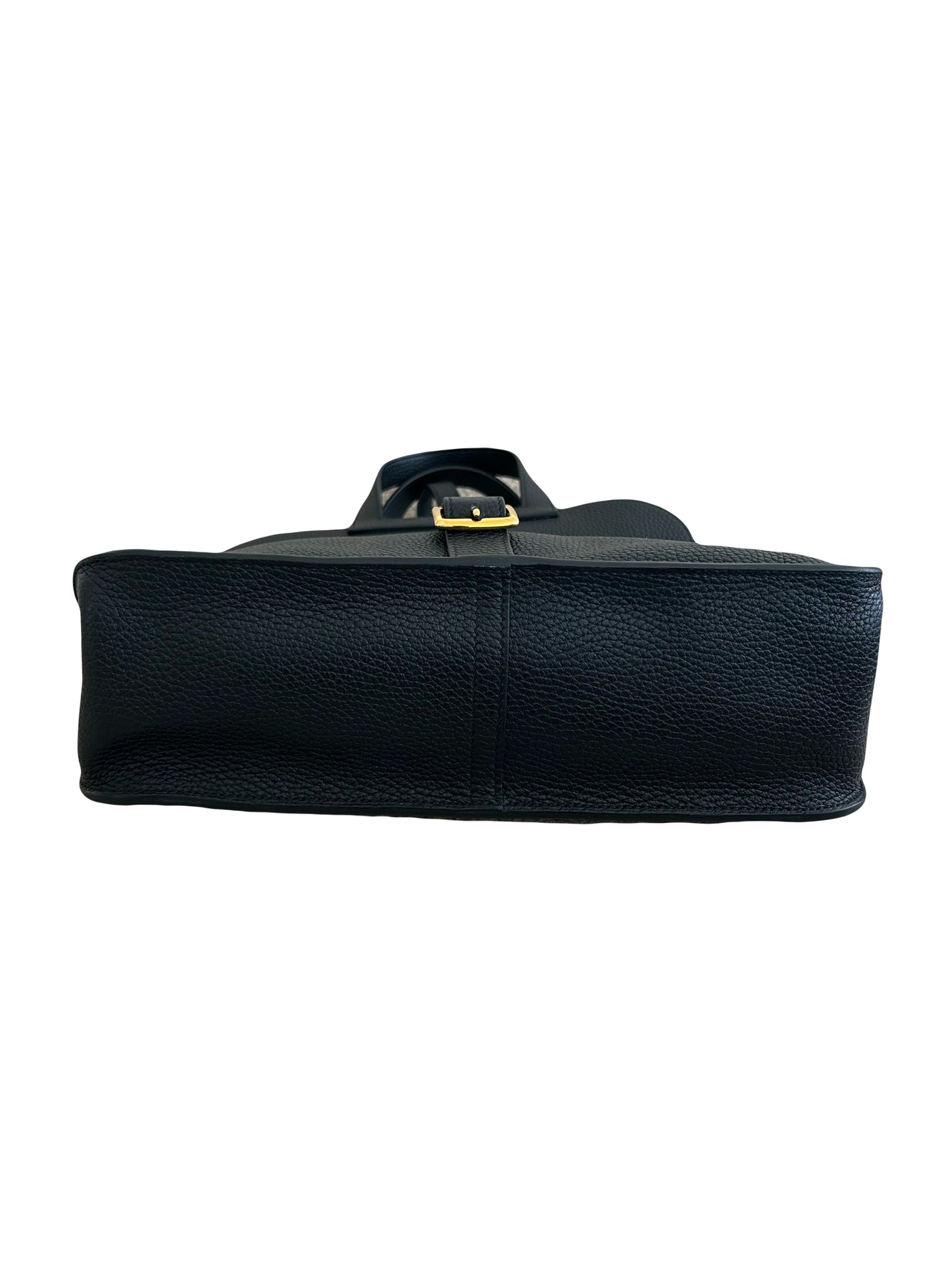 HERMES Alzan 31 Noir Clemence Leather with Gold Hardware