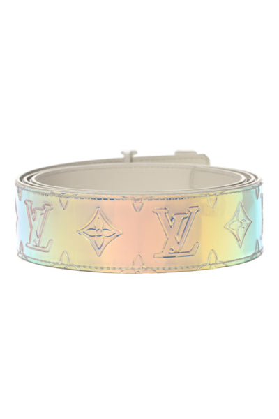 LOUIS VUITTON holographic iridescent prism belt by Virgil Abloh size 95