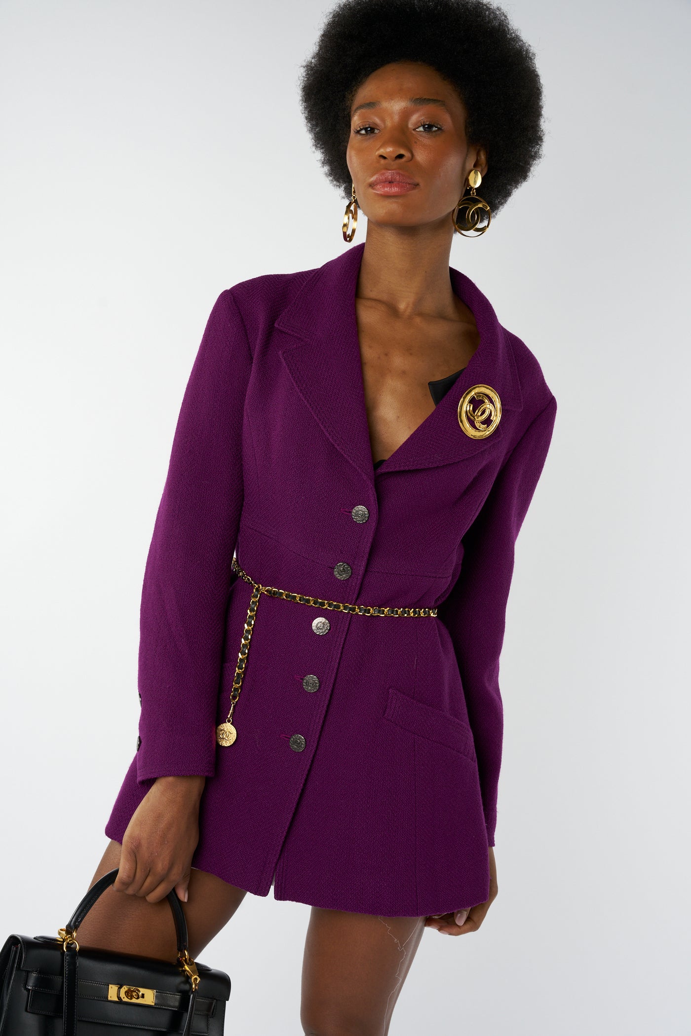 CHANEL purple wool jacket vintage 1997 size 42