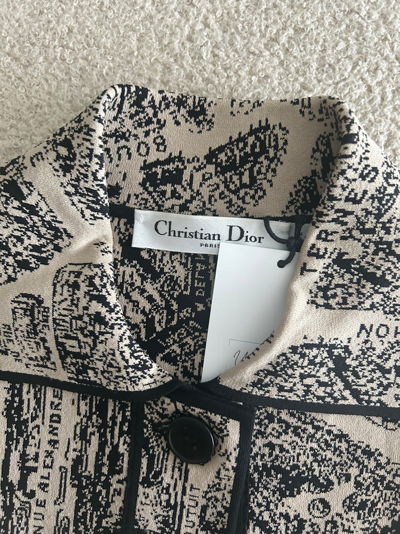 CHRISTIAN DIOR Plan de Paris Cropped Jacket Jacquard Taffeta size 34