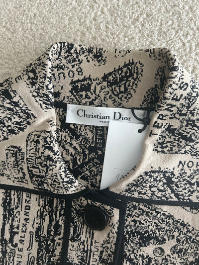 CHRISTIAN DIOR Plan de Paris Cropped Jacket Jacquard Taffeta size 34