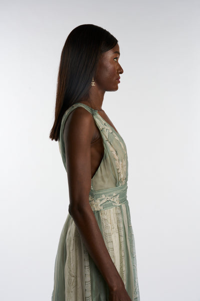 ALBERTA FERRETTI Empire Green Dress Spring Collection RRP: £1795