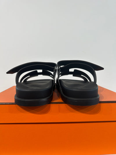HERMES Chypre Calf leather sandals size 38.5 *Store Fresh*