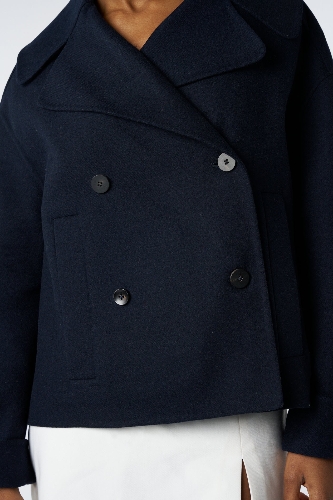 CHRISTIAN DIOR navy wool peacoat jacket size 40