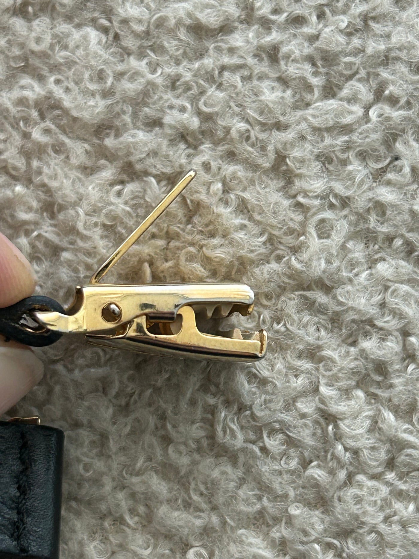 CHANEL VINTAGE SS 1994 Runway beige leather and fabric suspender