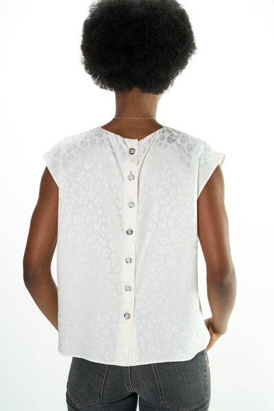 CHANEL pre-fall 2023 animal print "CC" silk blouse size 40