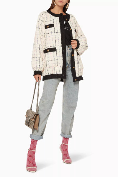 GUCCI Cruise 2019 Oversized Tweed Boucle Bomber jacket size 38 - Original rrp $4500