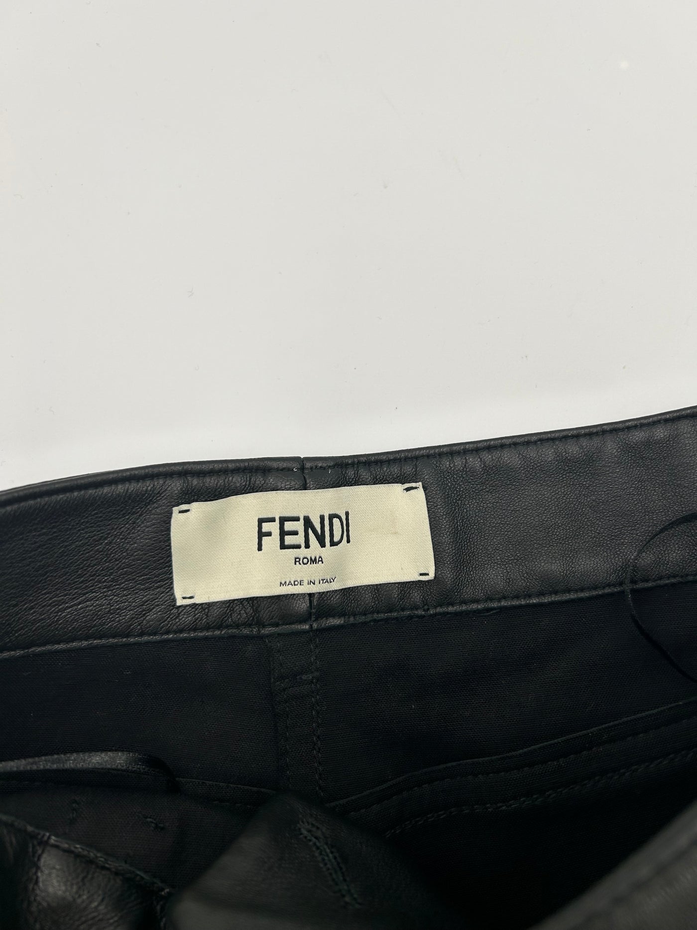 FENDI lambskin leather FF pants