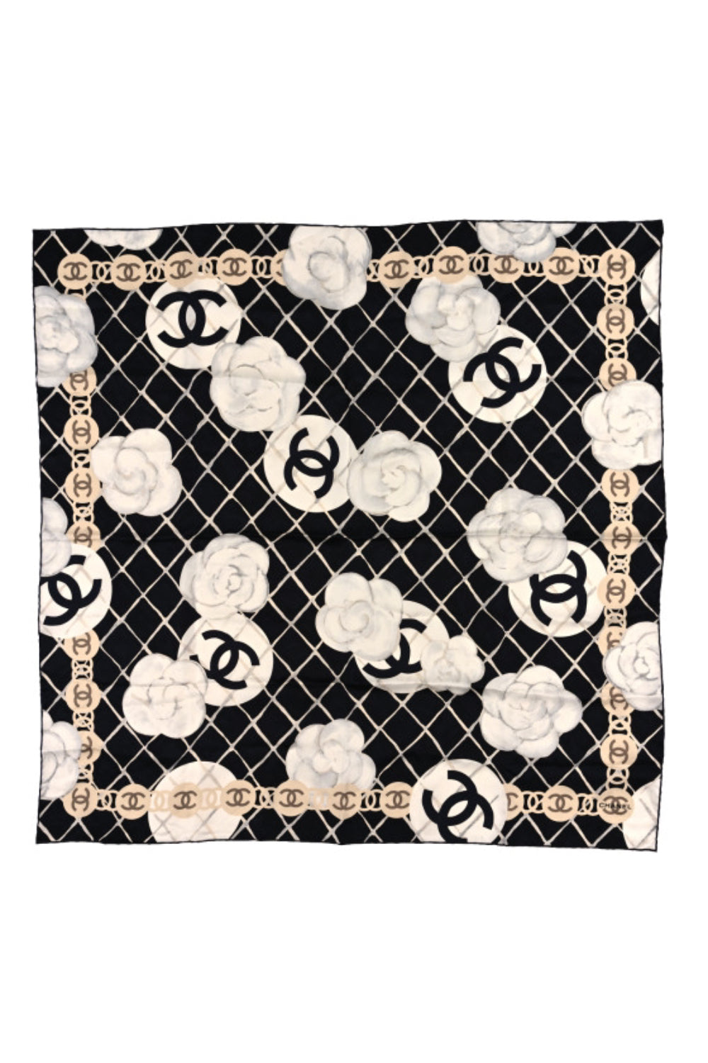 CHANEL camélia Silk square scarf 90x90 cm