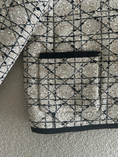 CHRISTIAN DIOR New Collection Macro Cannage Beige Cropped Jacket size 36 Current RRP 3900 euros