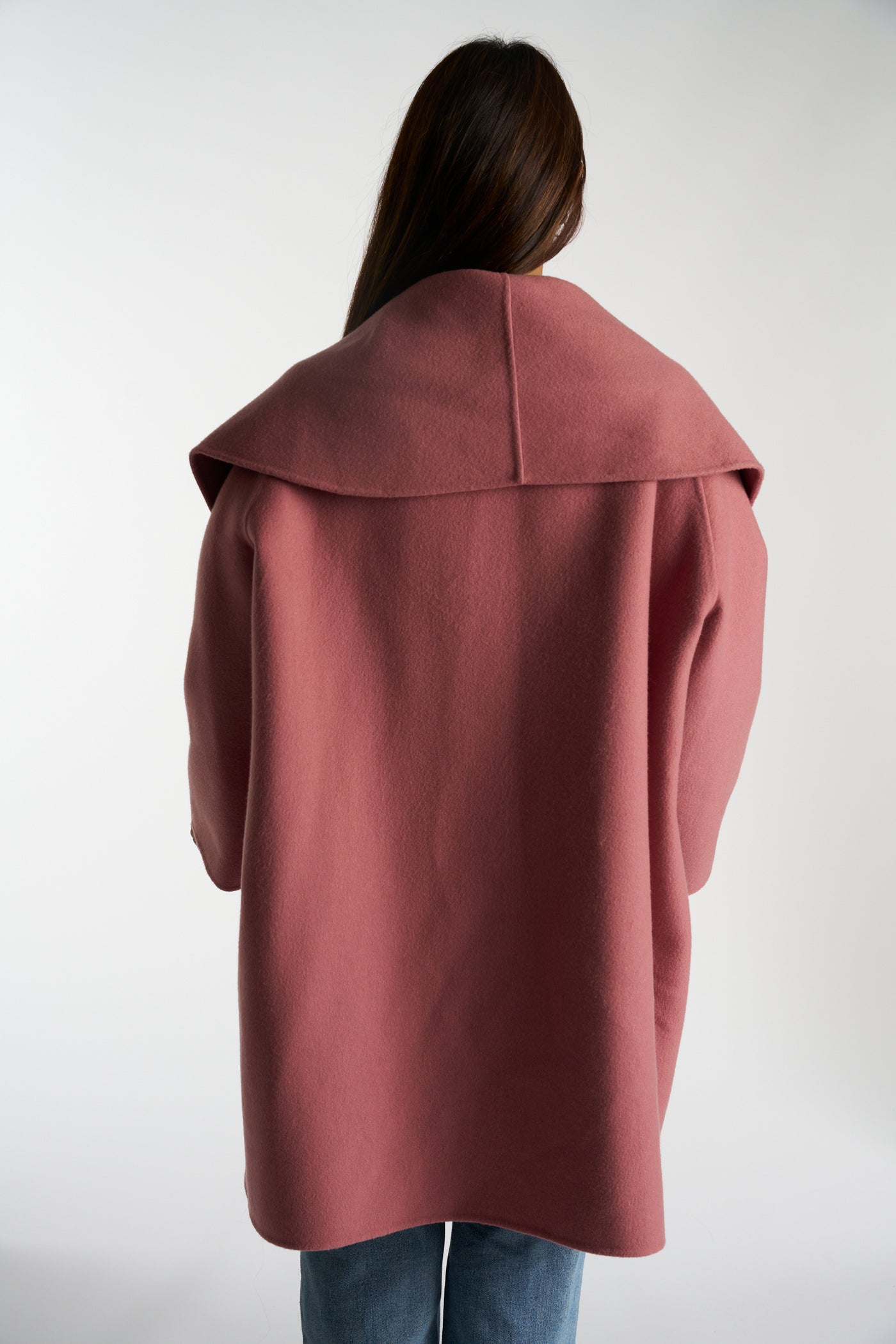 BOTTEGA VENETA pink cashmere wrap coat