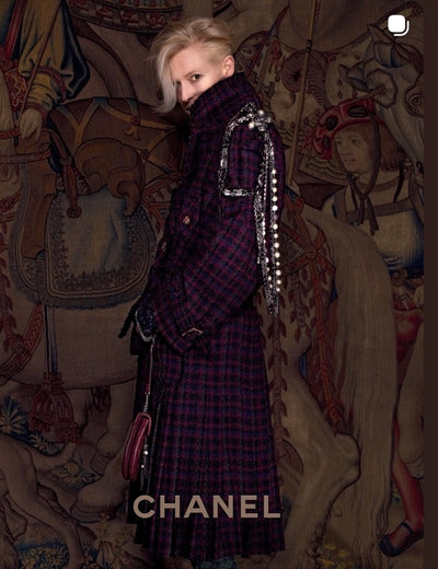 CHANEL Metiers d'Art Paris Edinburgh Tweed Tartan Gripoix Buttons Coat size 42
