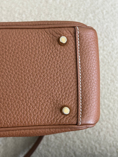 HERMES Lindy Mini || Gold Clemence Leather with Gold Hardware