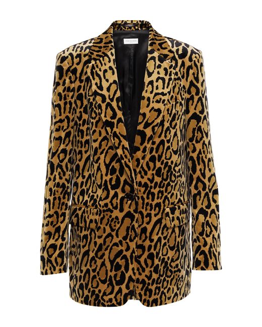 DRIES VAN NOTEN leopard veltvet blazer