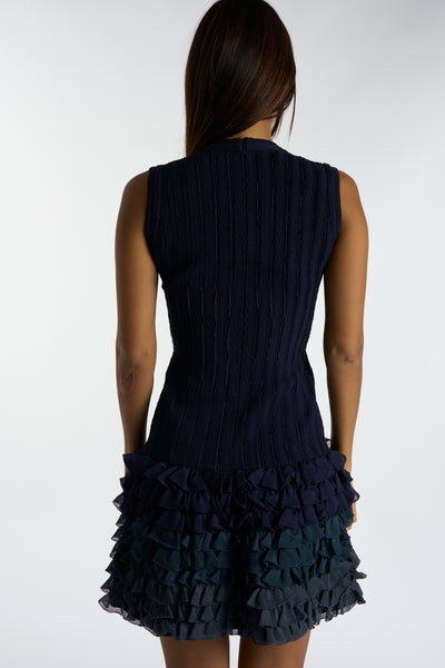 AZZEDINE ALAIA blue ombre dress size 38