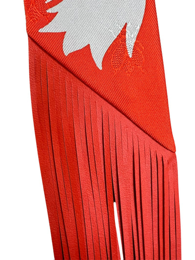 HERMES Bouquet Final Katie's Scott Leather Fringe Twilly new with box