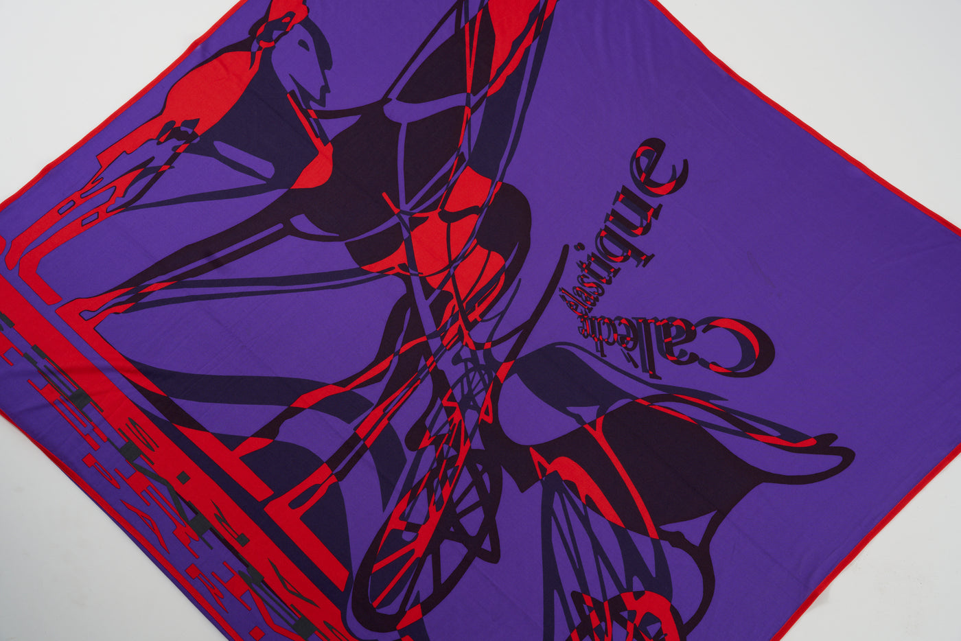 HERMES " Caleche elastique" purple silk scarf 90x90cm