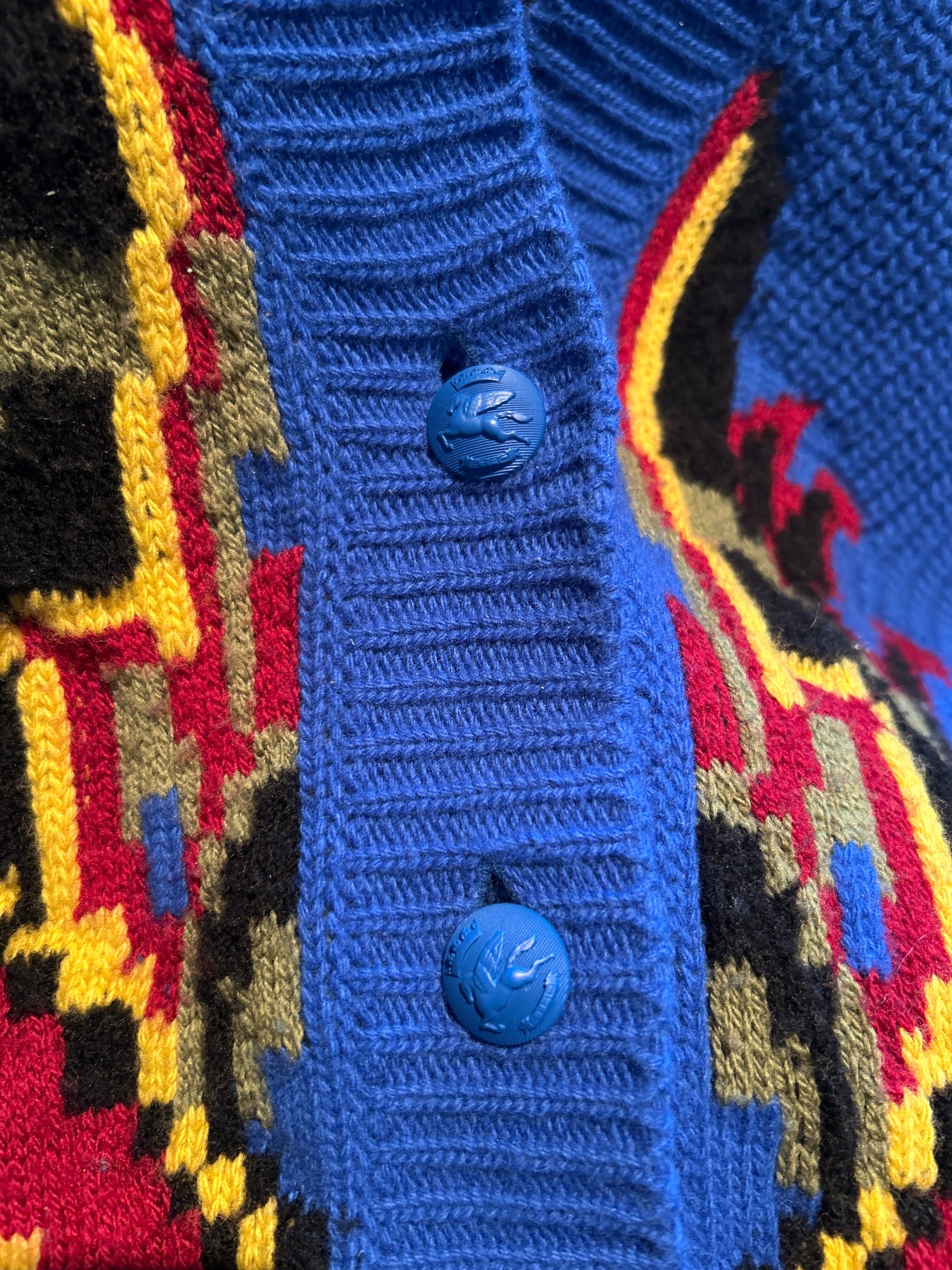 ETRO blue logo knitted cardigan size 38 larged to size