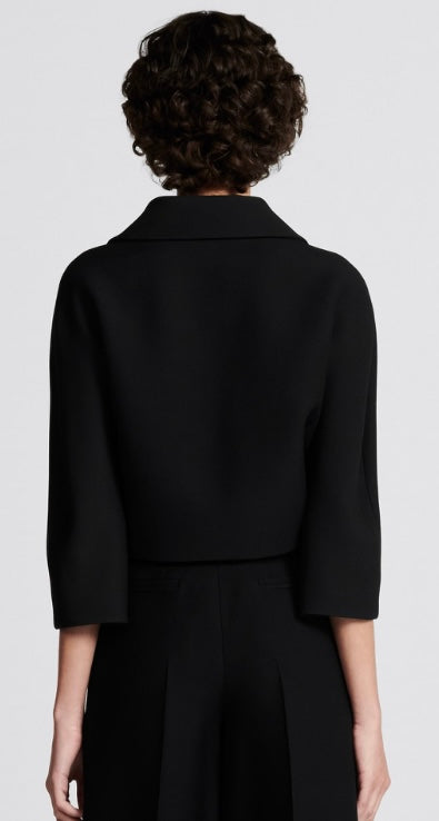 CHRISTIAN DIOR black double breasted cropped jacket