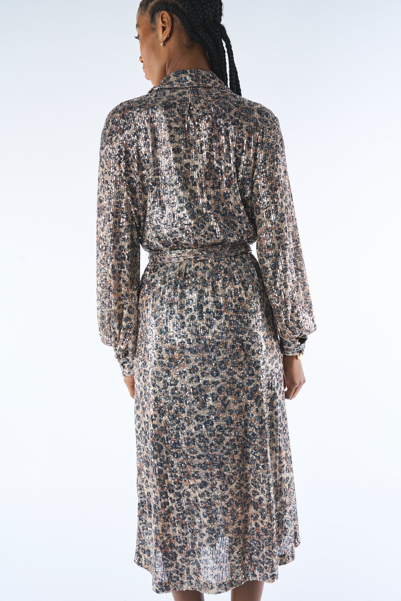 BAGLEY MISCHKA sequin animal print belted cover up