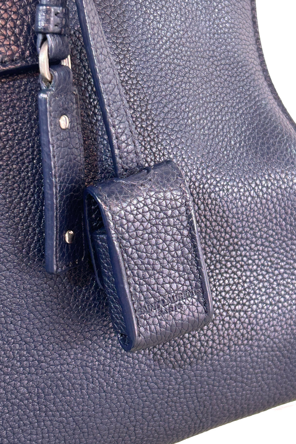 SAINT LAURENT Sac De Jour  medium navy grain supple leather with strap