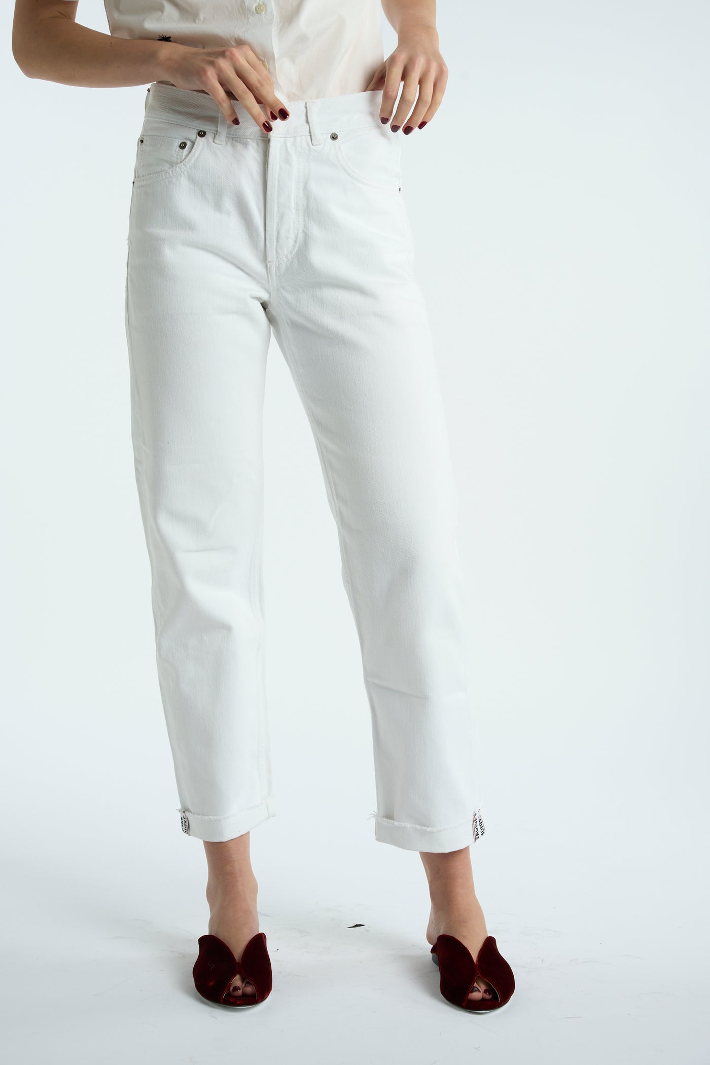 CHRISTIAN DIOR white boyfriend jeans "j'adior" size xxs
