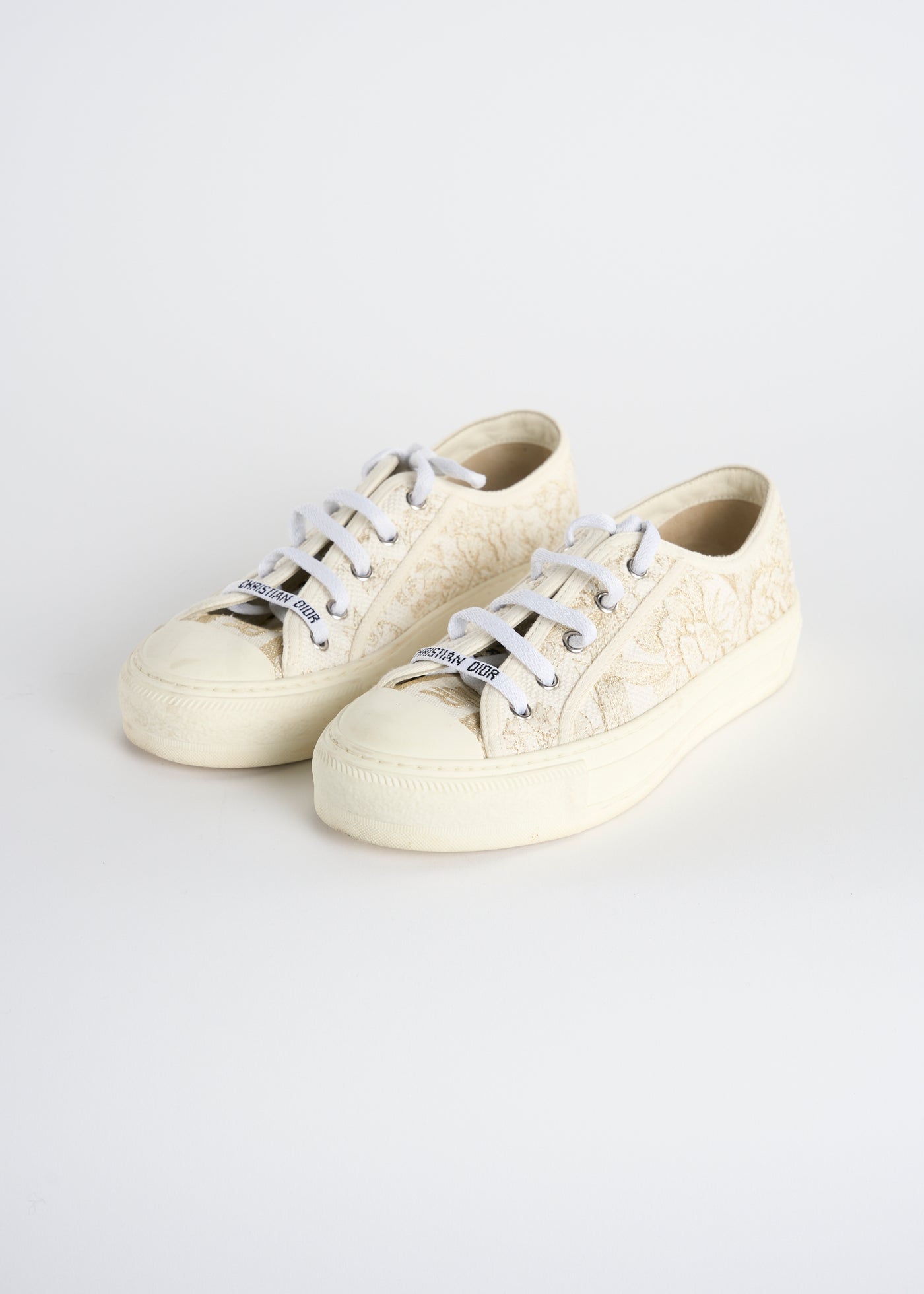 CHRISTIAN DIOR cream toile de jouy trainers size 36