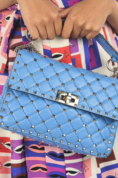 VALENTINO Rockstud Medium Baby Blue Handbag RRP: £2450