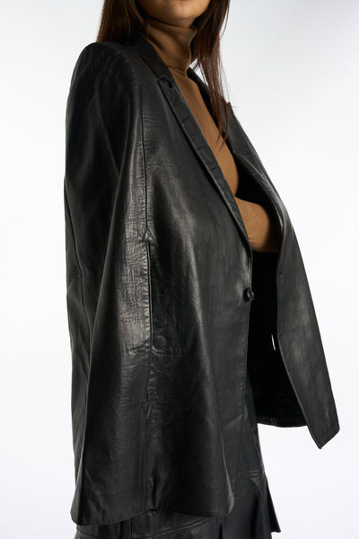 SAINT LAURENT leather cape size 40fr