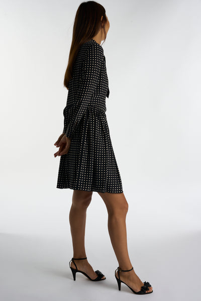 SAINT LAURENT Polka Dot silk dress size 42