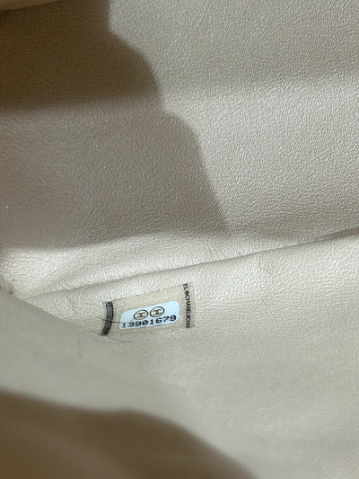 CHANEL Jumbo Single Flap Beige Clair Lambskin Leather Silver Hardware with box