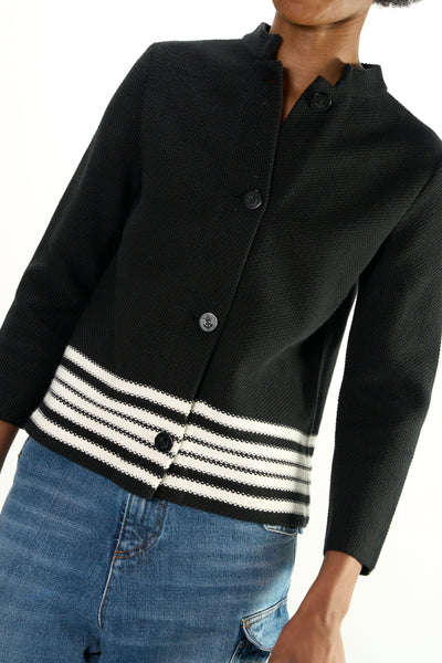 CHRISTIAN DIOR black and white signature cardi jacket