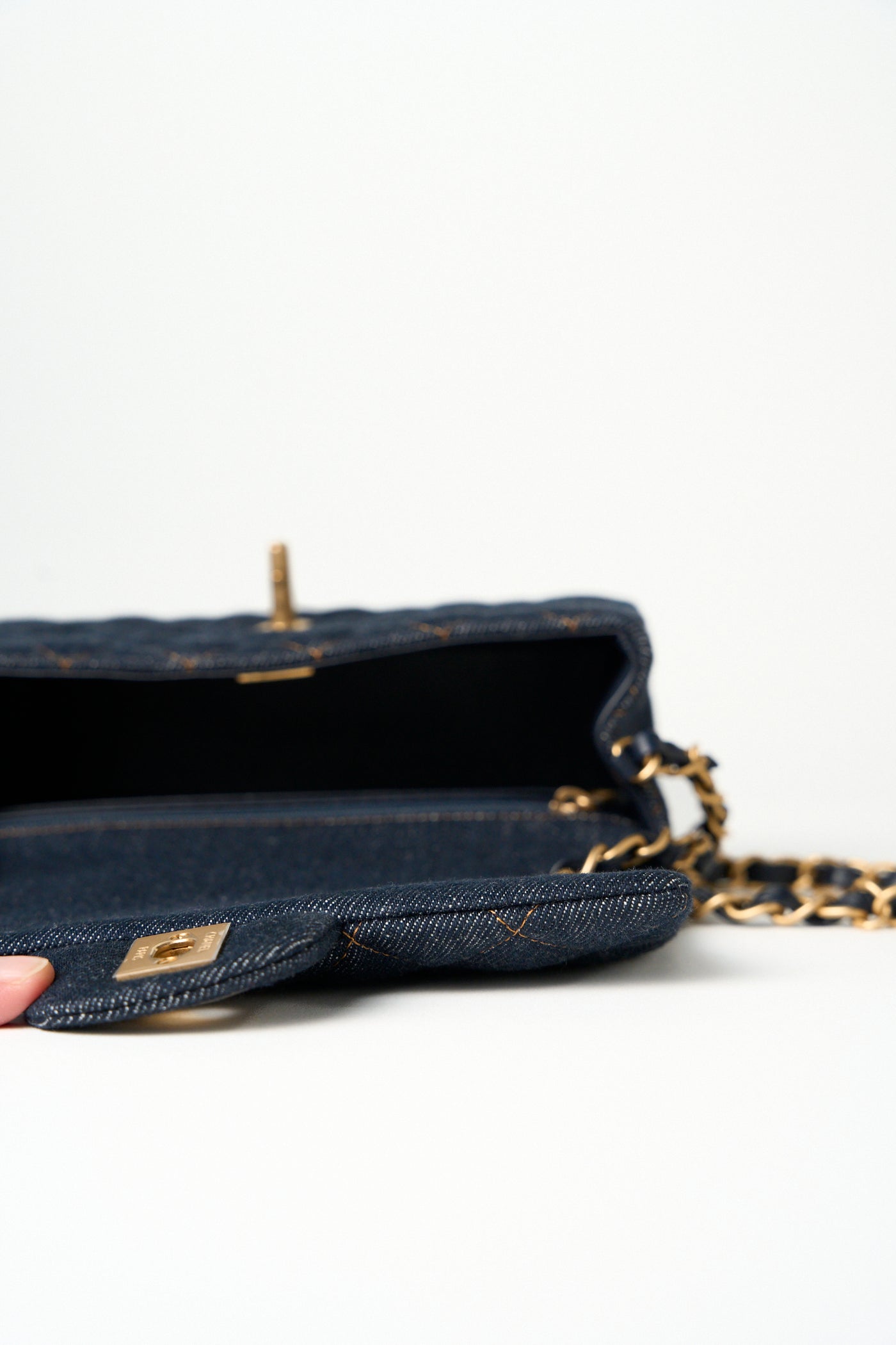 CHANEL mini denim ghw handbag brand new full set