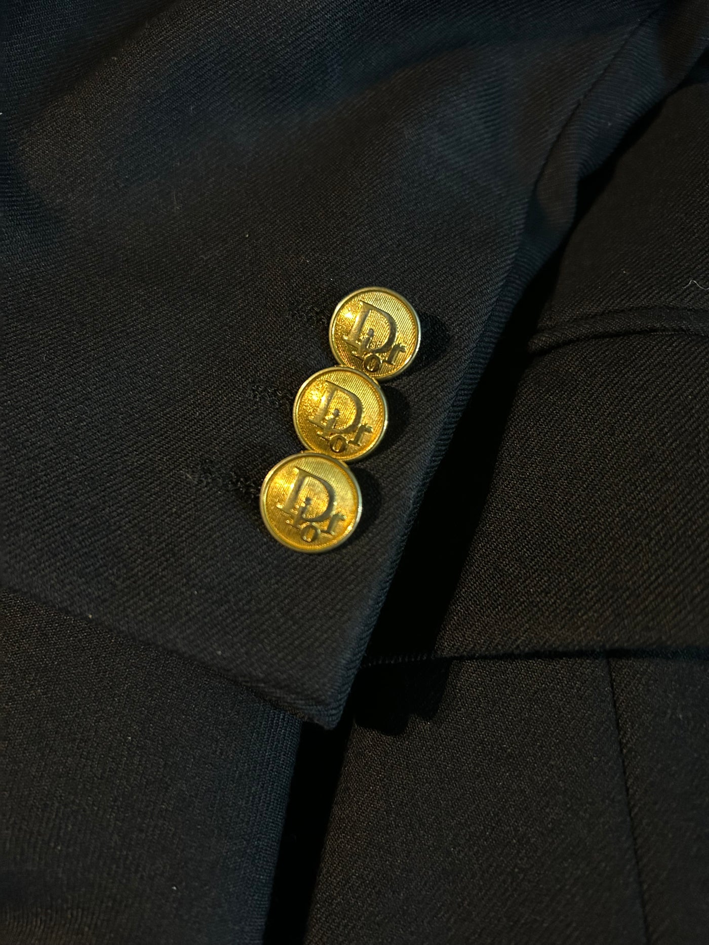CHRISTIAN DIOR Double Breasted Vintage Men's Blazer with gold buttons
