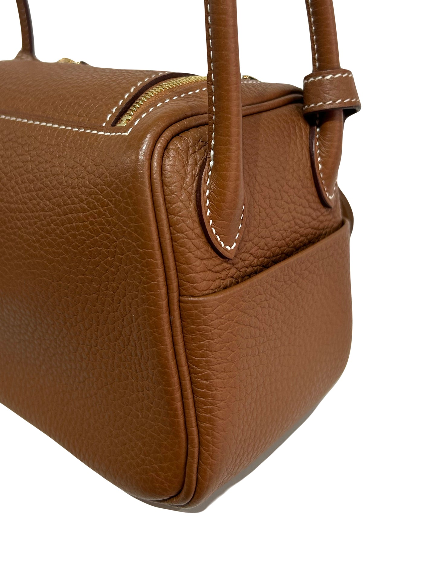 HERMES Lindy Mini || Gold Clemence Leather with Gold Hardware