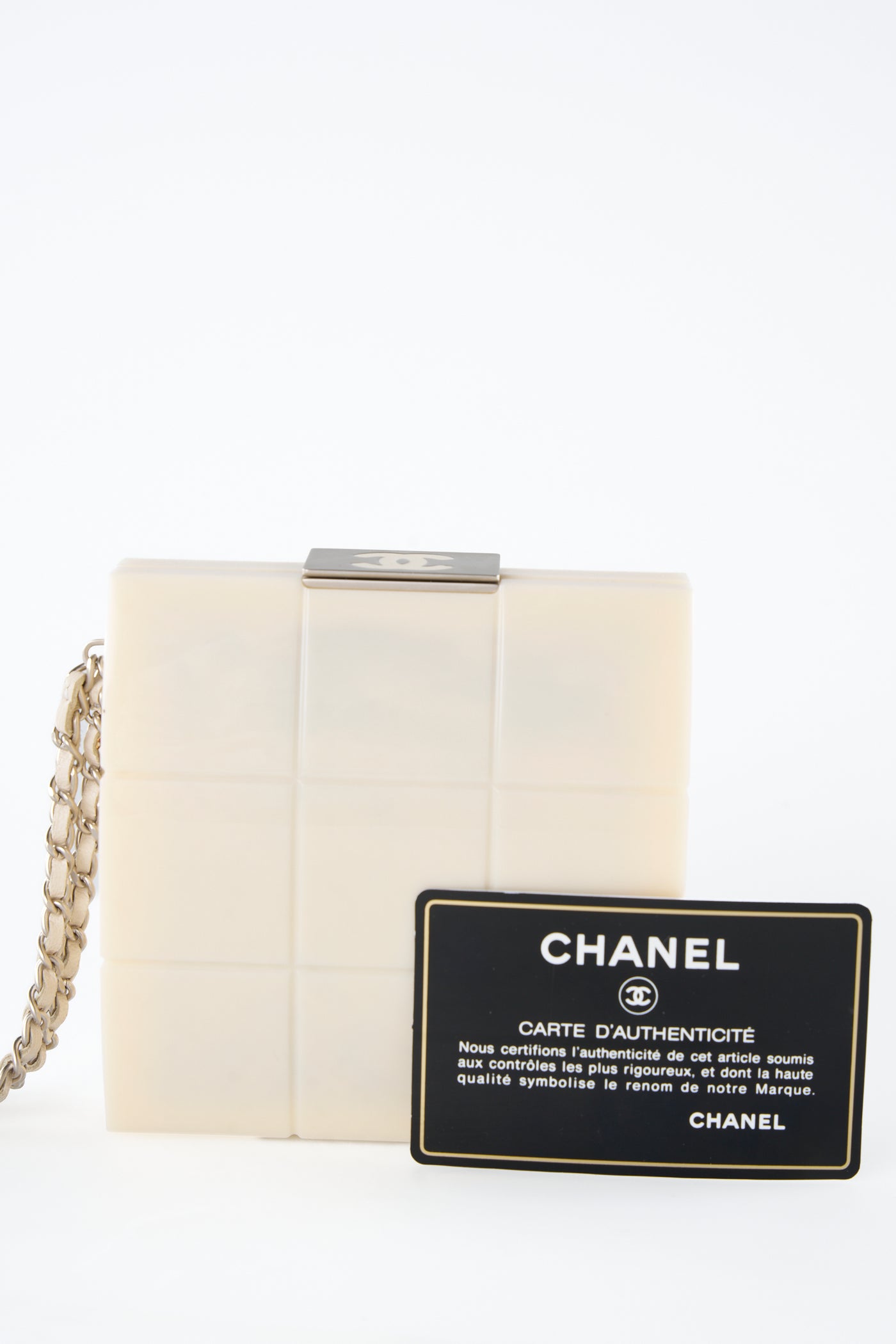 CHANEL minaudiere wrist chain clutch