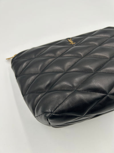 SAINT LAURENT "Sade" quilted puffed clutch