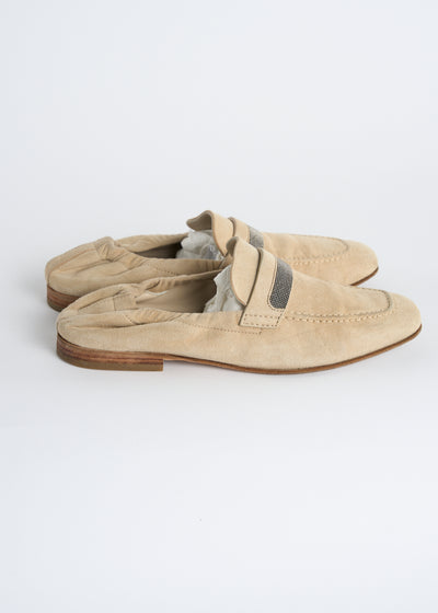 BRUNELLO CUCCINELLI suede beige loafers