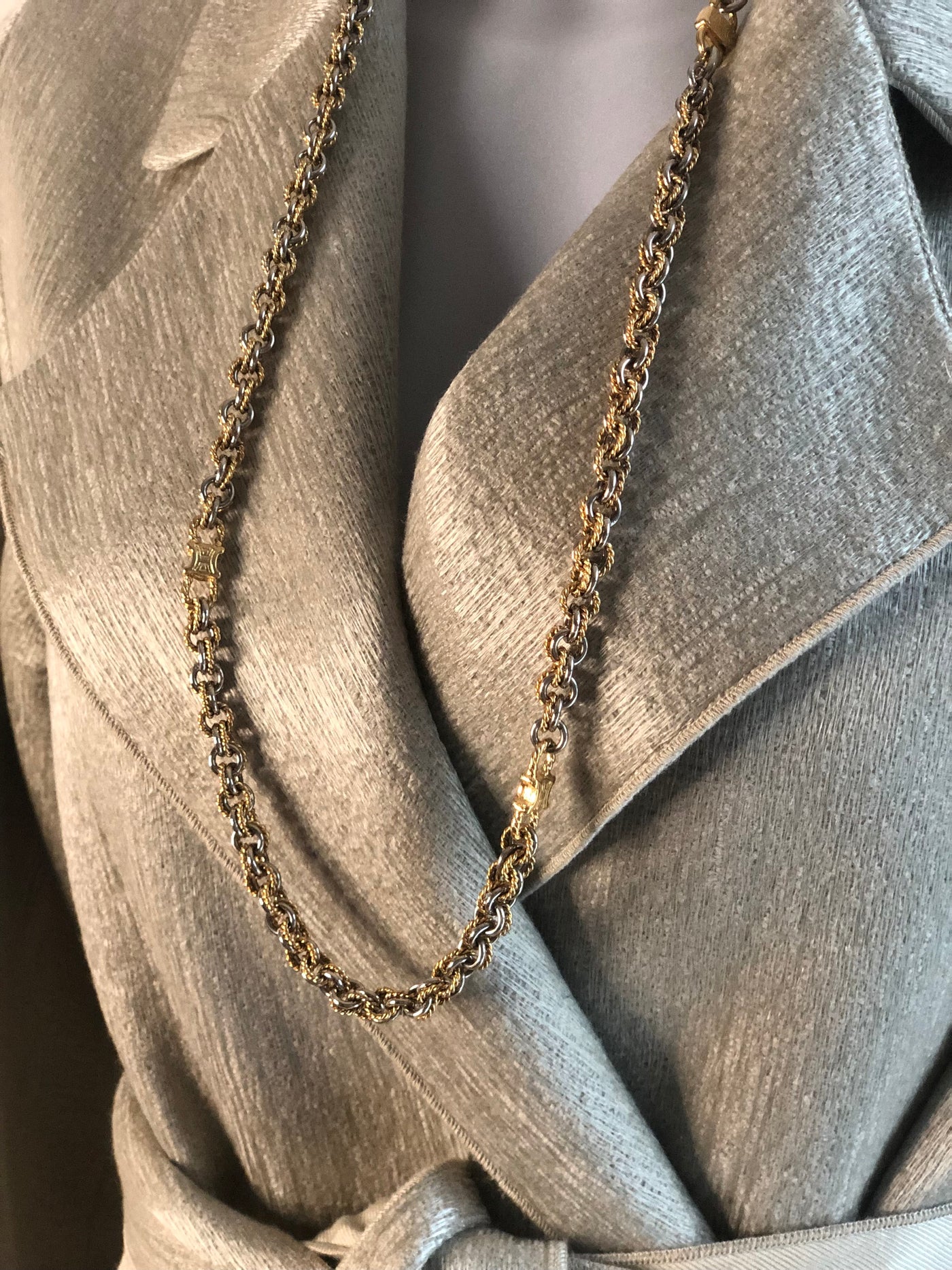 CELINE Gold/Silver Arc de Triomphe necklace