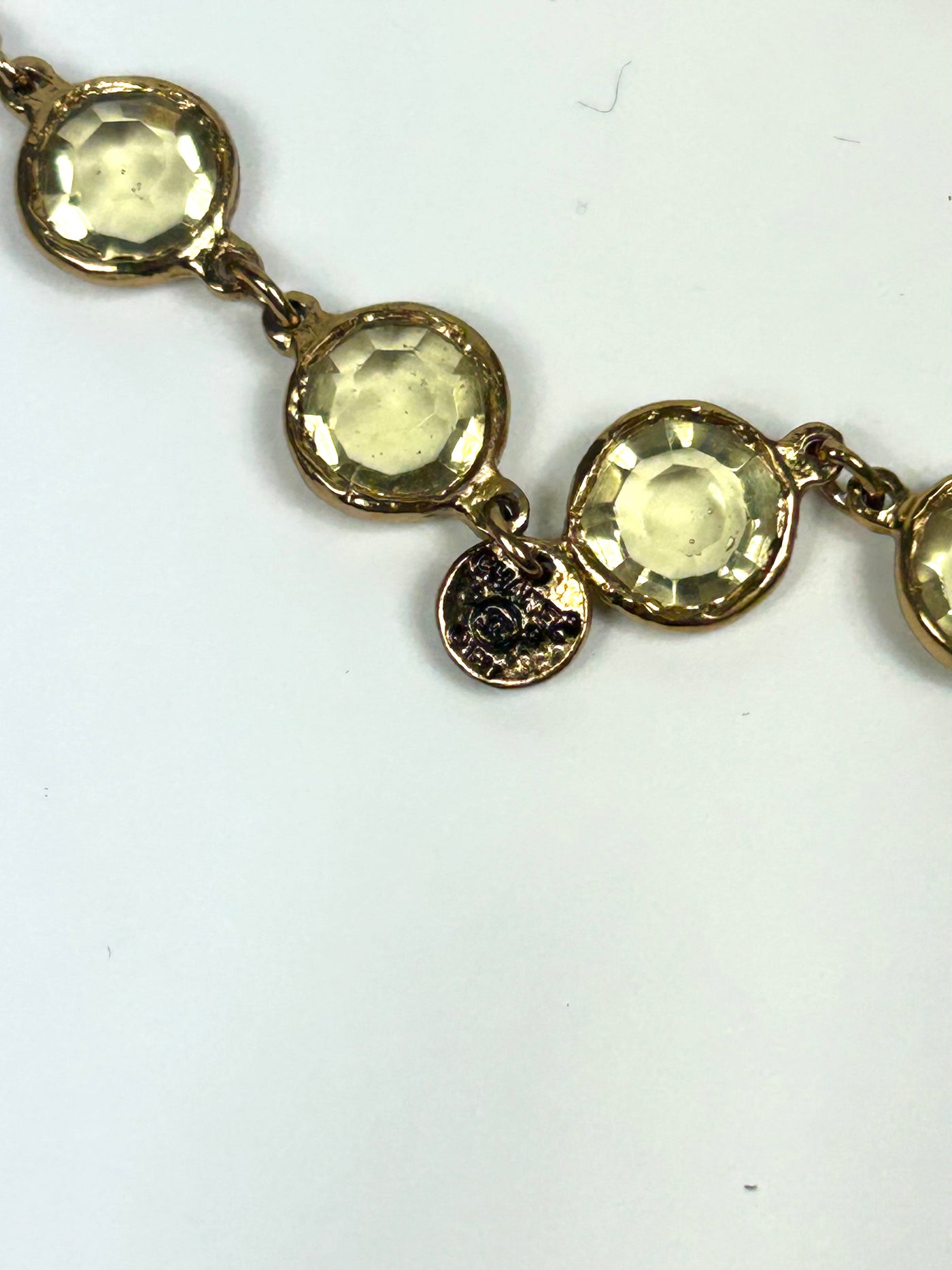 CHANEL Collector Rare Vintage Chiclet Citrine Gripoix Glass Sautoir Necklace 1981