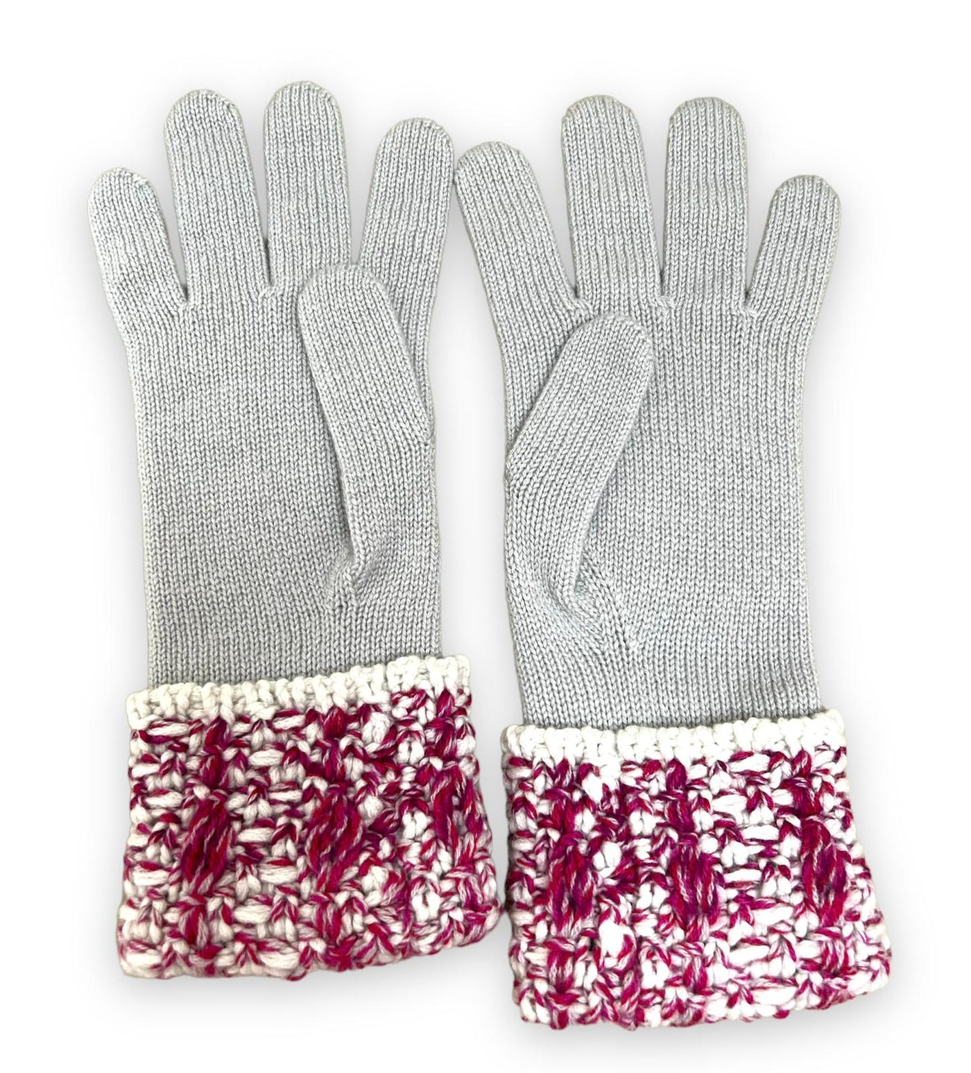 CHANEL Cashmere CC gloves grey and framboise