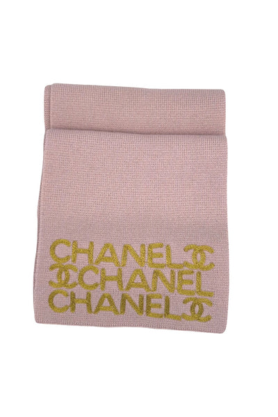 CHANEL Cashmere & Wool light pink scarf