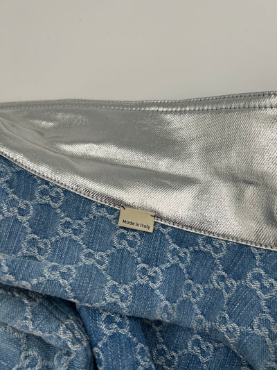 GUCCI réversible GG denim monogram and metallic jacket bnwt