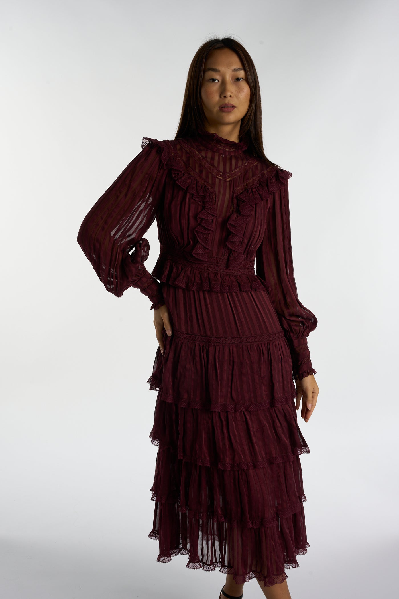 ZIMMERMANN burgundy mid length dress size 1