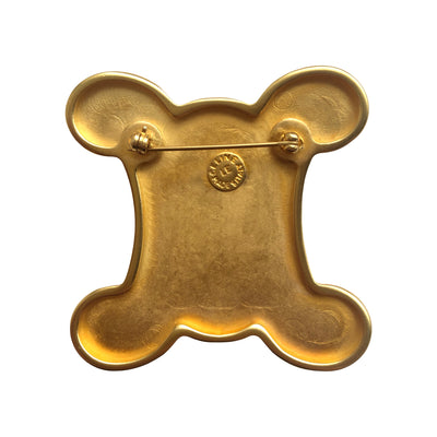 CELINE XL Triomphe gold brooch 1990's vintage