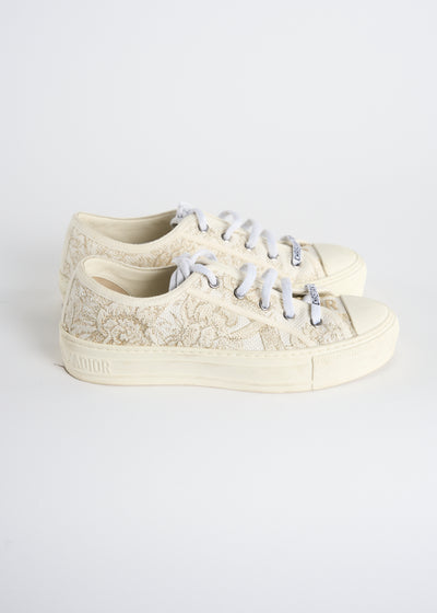 CHRISTIAN DIOR cream toile de jouy trainers size 36