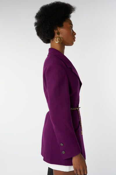 CHANEL purple wool jacket vintage 1997 size 42