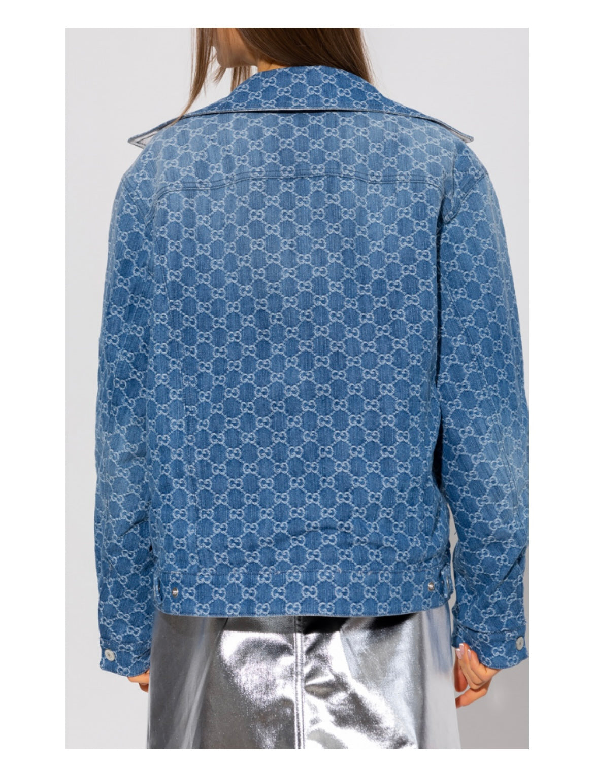 GUCCI réversible GG denim monogram and metallic jacket bnwt