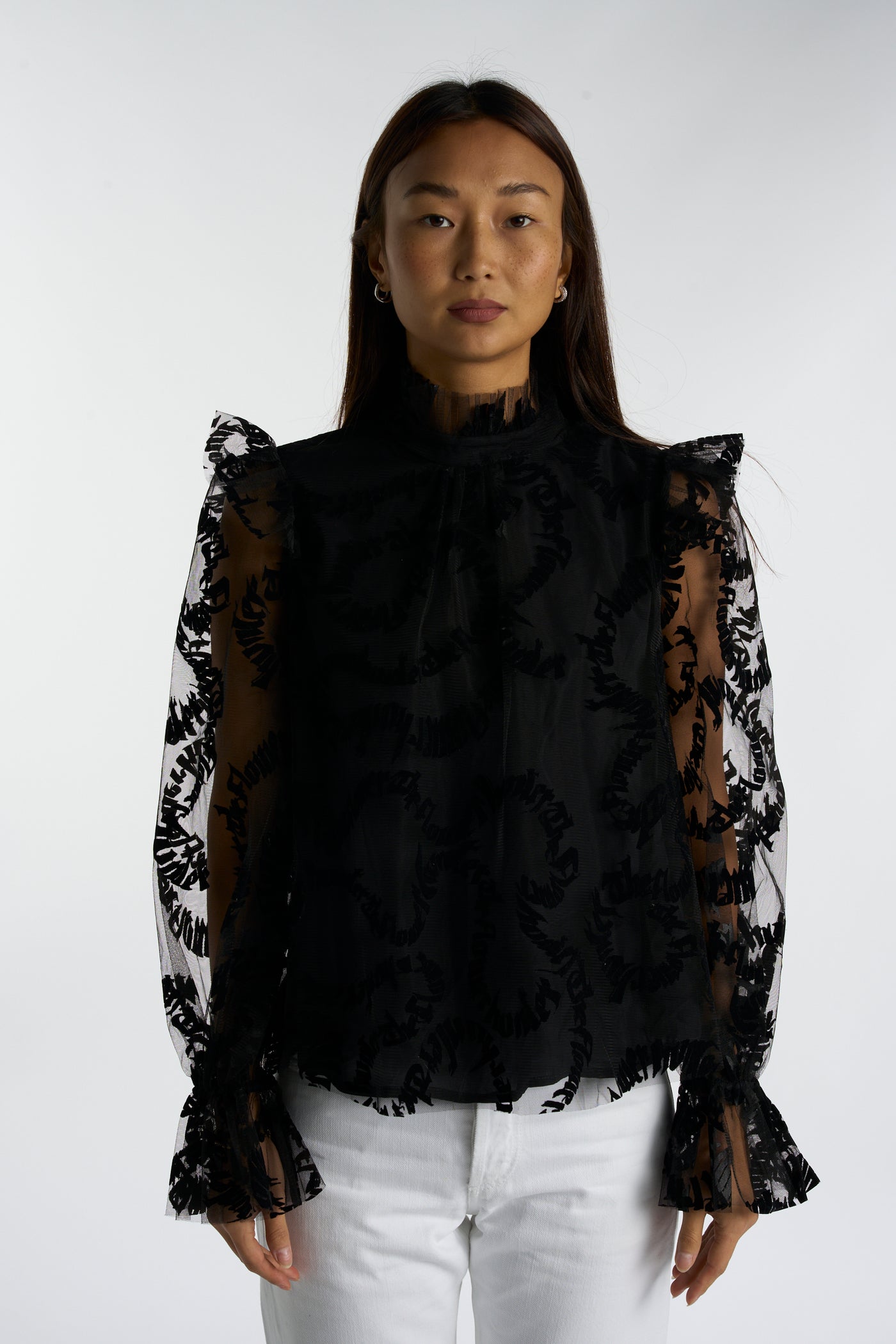 ZIMMERMANN black sheer blouse size 1