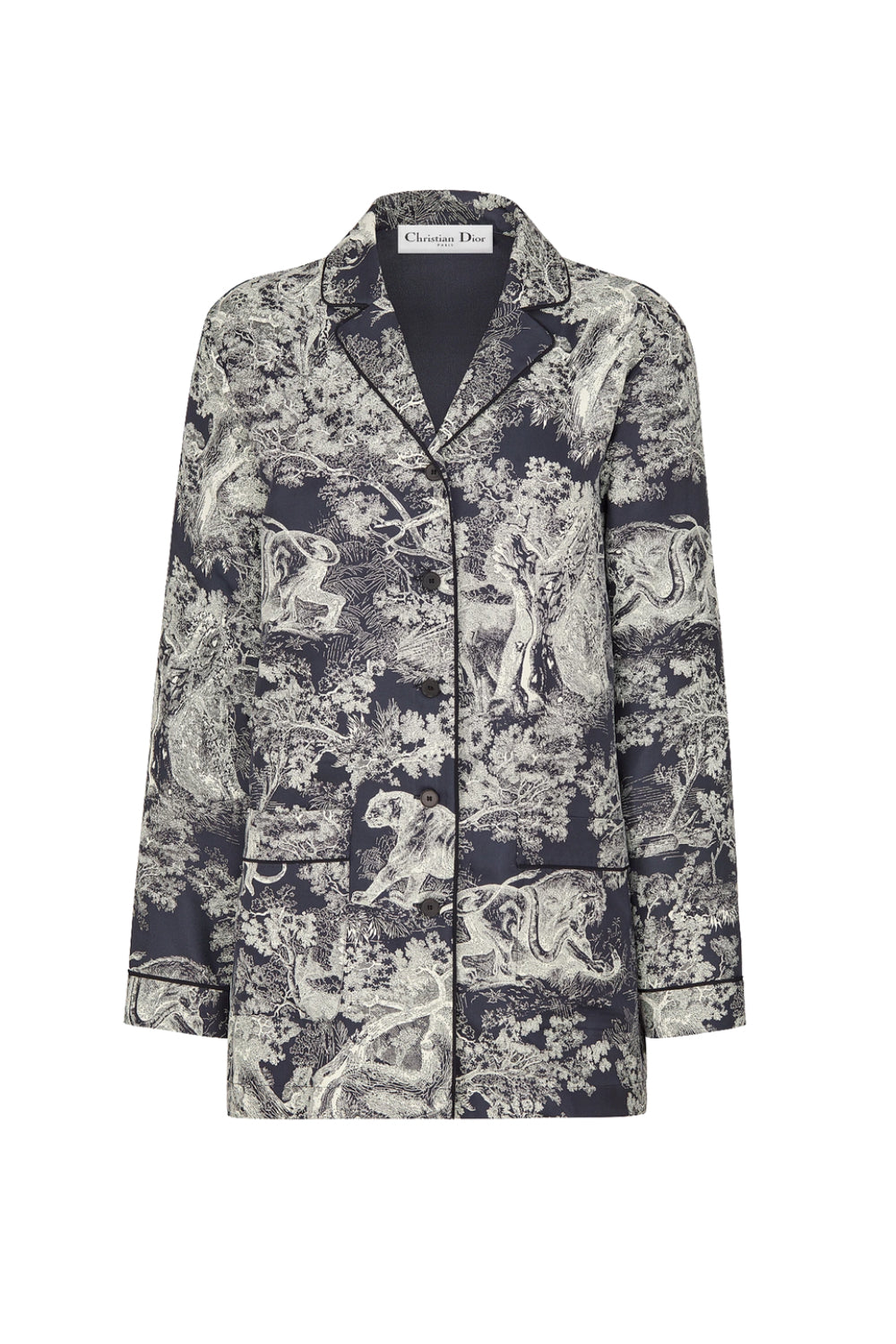 CHRISTIAN DIOR Silk Toile De Jouy blouse size 36fr oversized